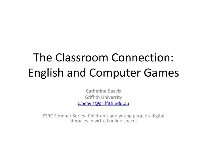 the classroom connection english and computer games