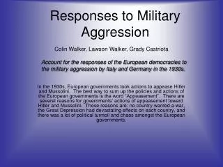 Responses to Military Aggression