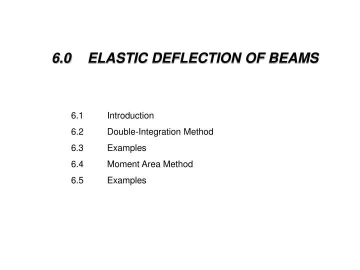 6 0 elastic deflection of beams