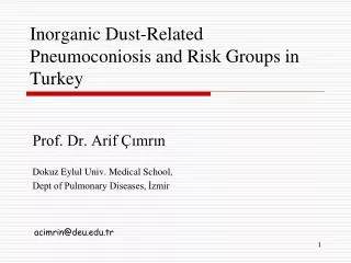 Inorganic Dust-Related Pneumoconiosis and Risk Groups in Turkey