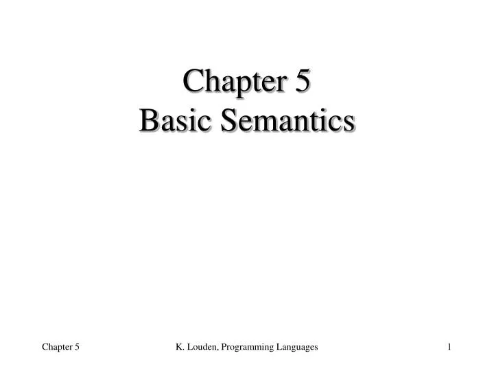 chapter 5 basic semantics