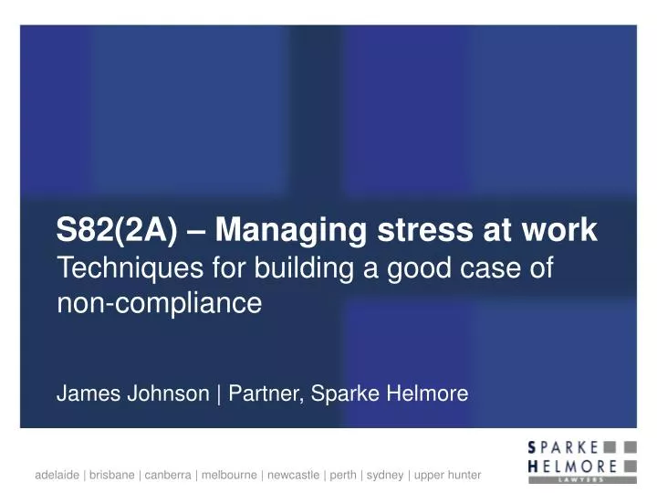 s82 2a managing stress at work