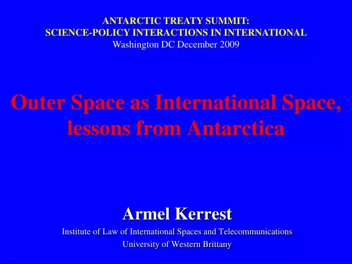 outer space as international space lessons from antarctica