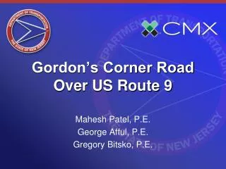 Gordon’s Corner Road Over US Route 9