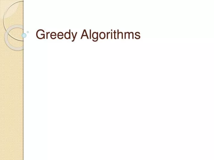 greedy algorithms