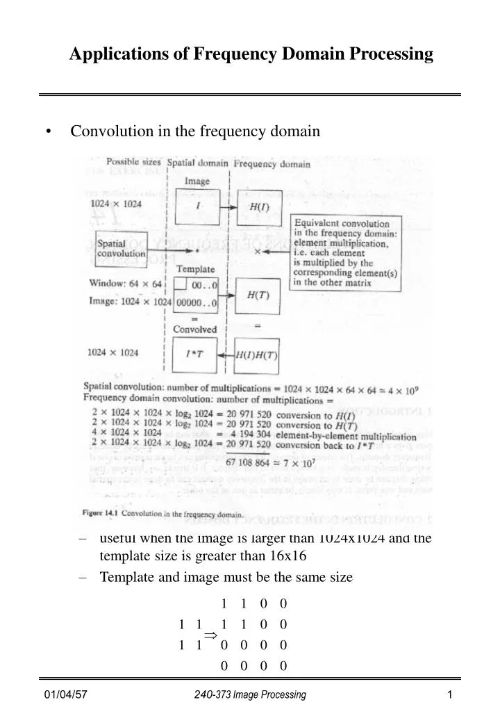 applications of frequency domain processing