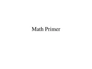 Math Primer