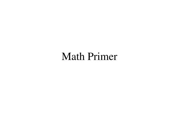 math primer