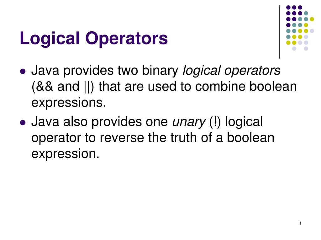 PPT - Logical Operators PowerPoint Presentation, free download - ID:632965