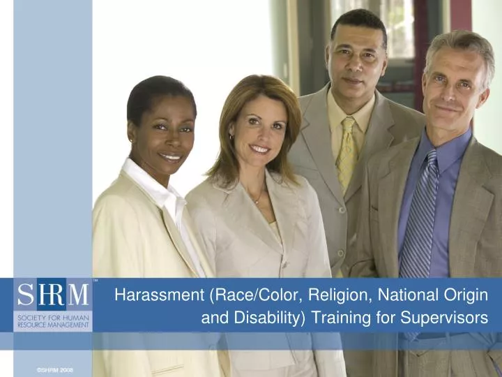 harassment race color religion national origin and disability training for supervisors