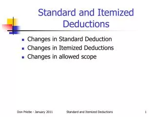 Standard and Itemized Deductions