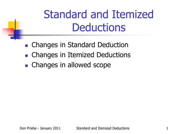 standard and itemized deductions