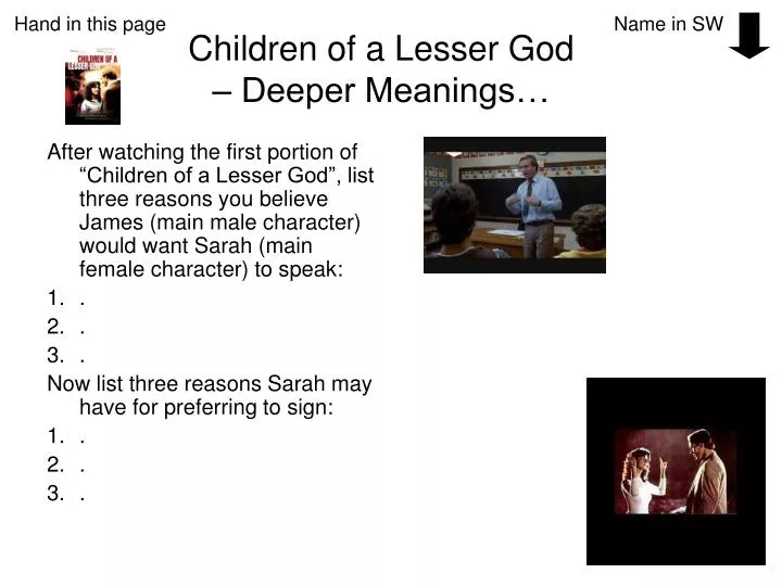children of a lesser god deeper meanings
