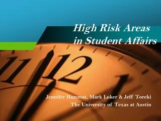 High Risk Areas 		in Student Affairs