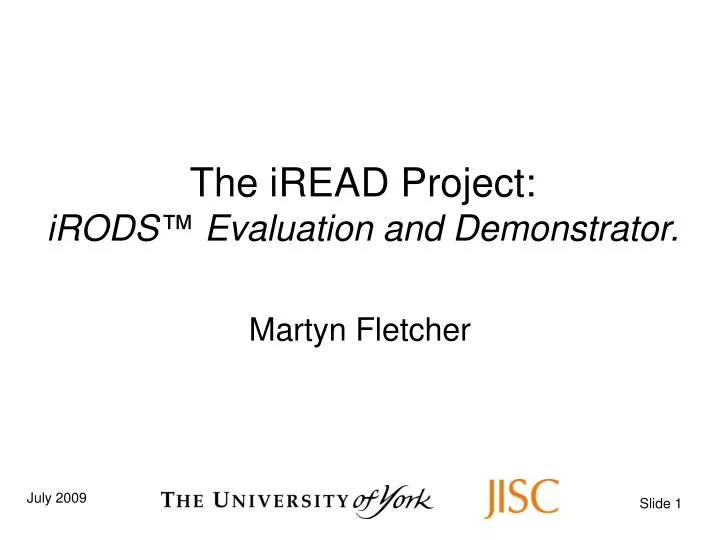 the iread project irods evaluation and demonstrator
