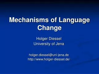 Mechanisms of Language Change