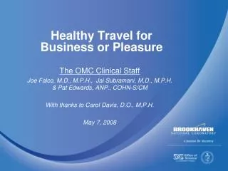 Healthy Travel for Business or Pleasure