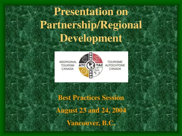 presentation on partnership regional development