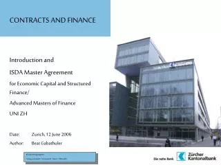 CONTRACTS AND FINANCE