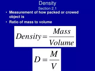 Density Section 2.1