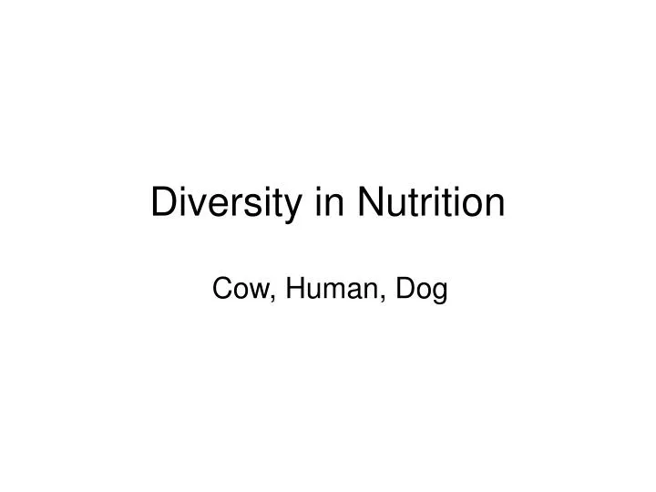 diversity in nutrition