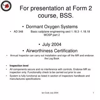 For presentation at Form 2 course, BSS.