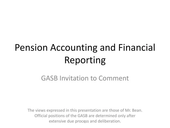 pension accounting and financial reporting