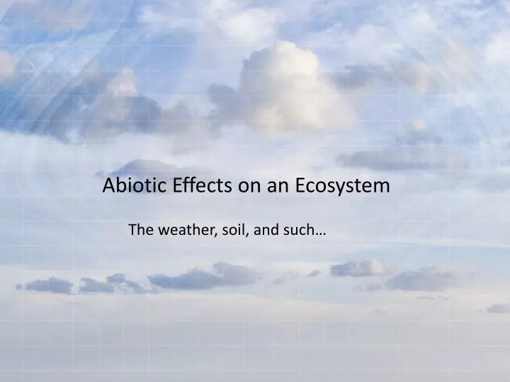 abiotic effects on an ecosystem
