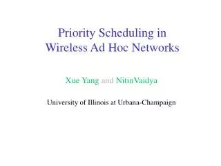 Priority Scheduling in Wireless Ad Hoc Networks