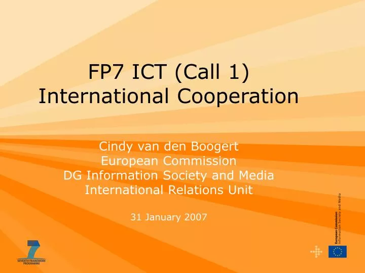 fp7 ict call 1 international cooperation