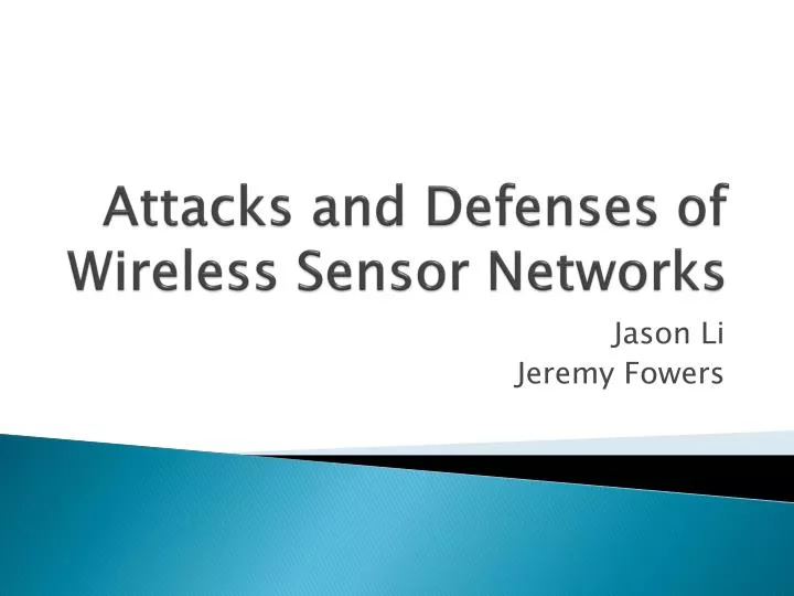 attacks and defenses of wireless sensor networks