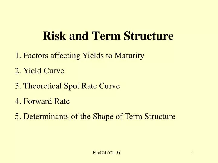 risk and term structure