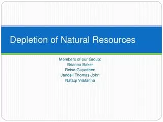 Depletion of Natural Resources