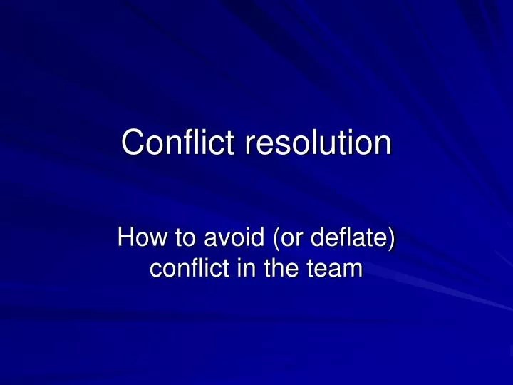 conflict resolution