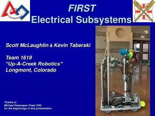 FIRST Electrical Subsystems