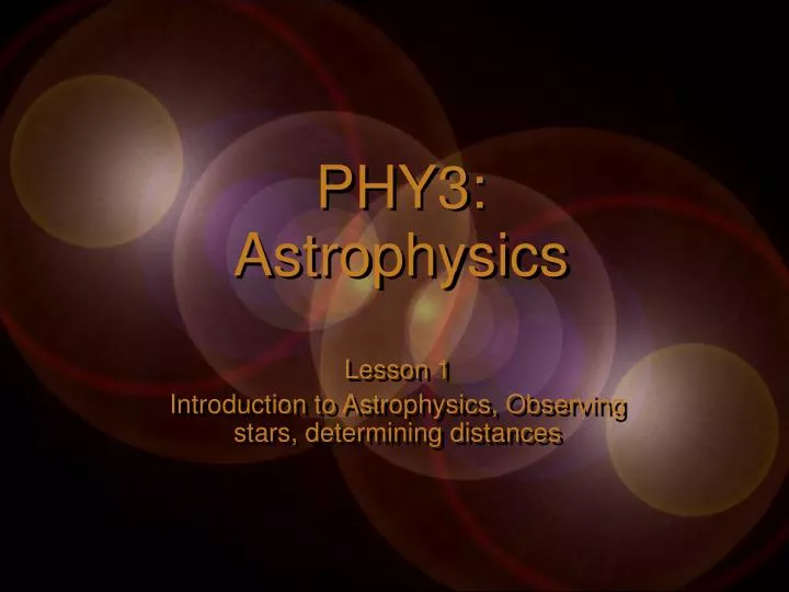 phy3 astrophysics
