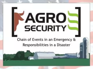 Chain of Events in an Emergency &amp; Responsibilities in a Disaster