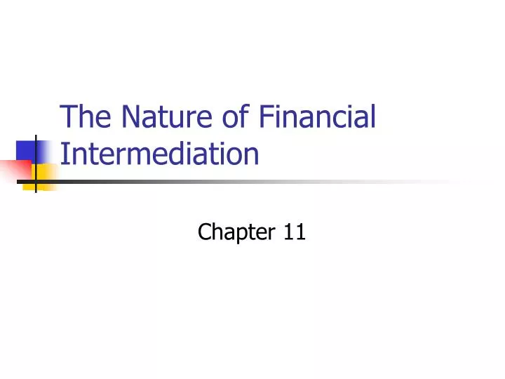 the nature of financial intermediation