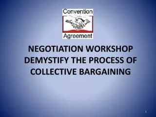 NEGOTIATION WORKSHOP DEMYSTIFY THE PROCESS OF COLLECTIVE BARGAINING