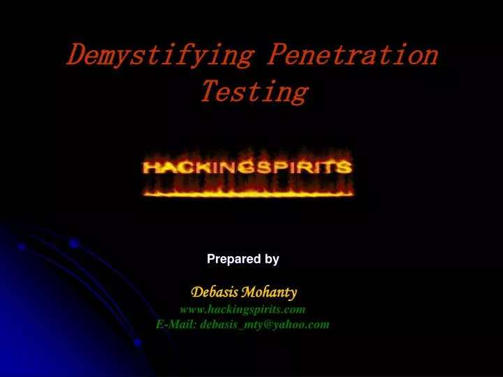demystifying penetration testing