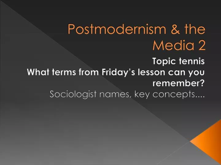 postmodernism the media 2