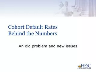 Cohort Default Rates Behind the Numbers