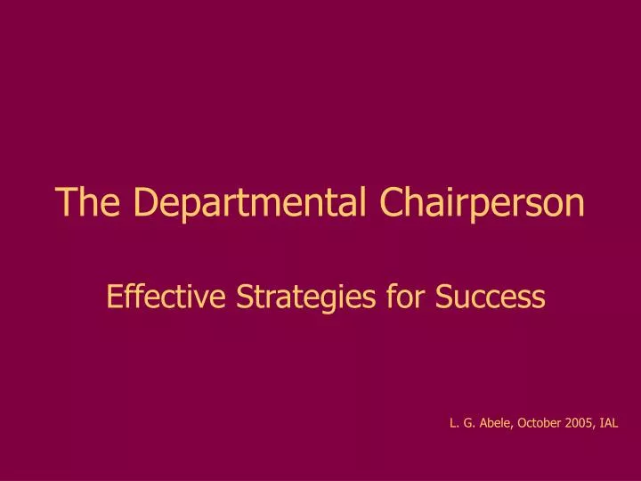 the departmental chairperson