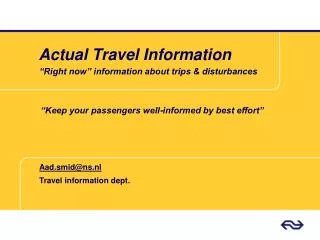 Actual Travel Information