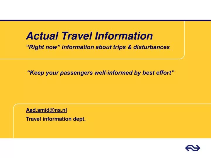 actual travel information