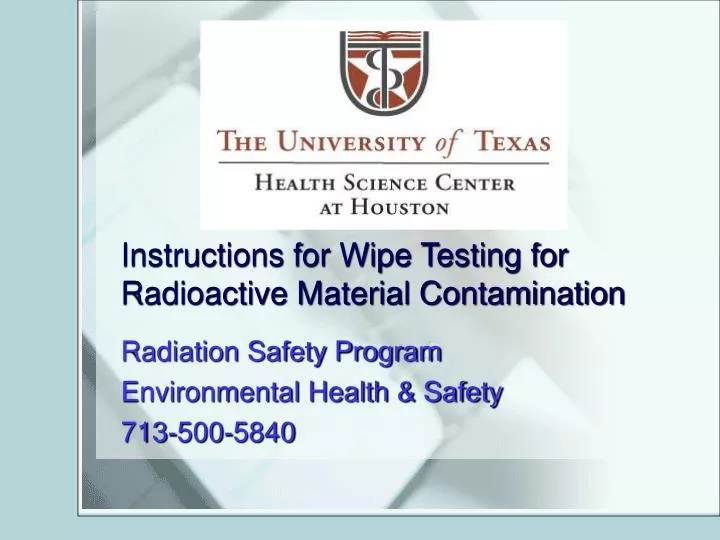 instructions for wipe testing for radioactive material contamination