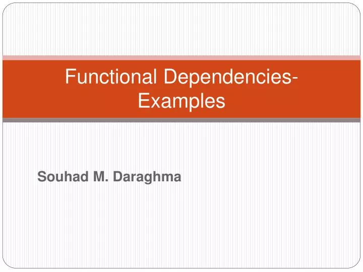 functional dependencies examples