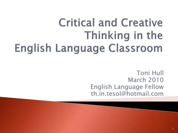 creative and critical thinking in language classrooms