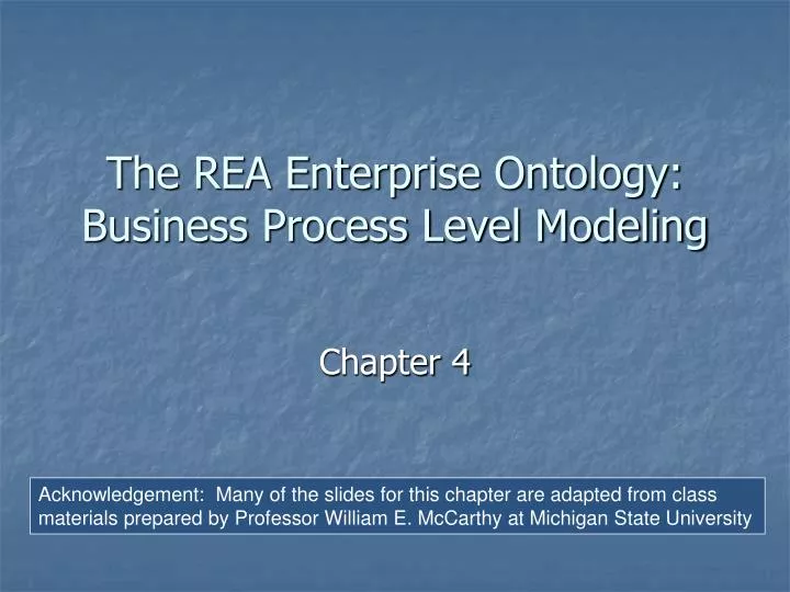 the rea enterprise ontology business process level modeling