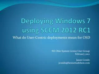 Deploying Windows 7 using SCCM 2012 RC1